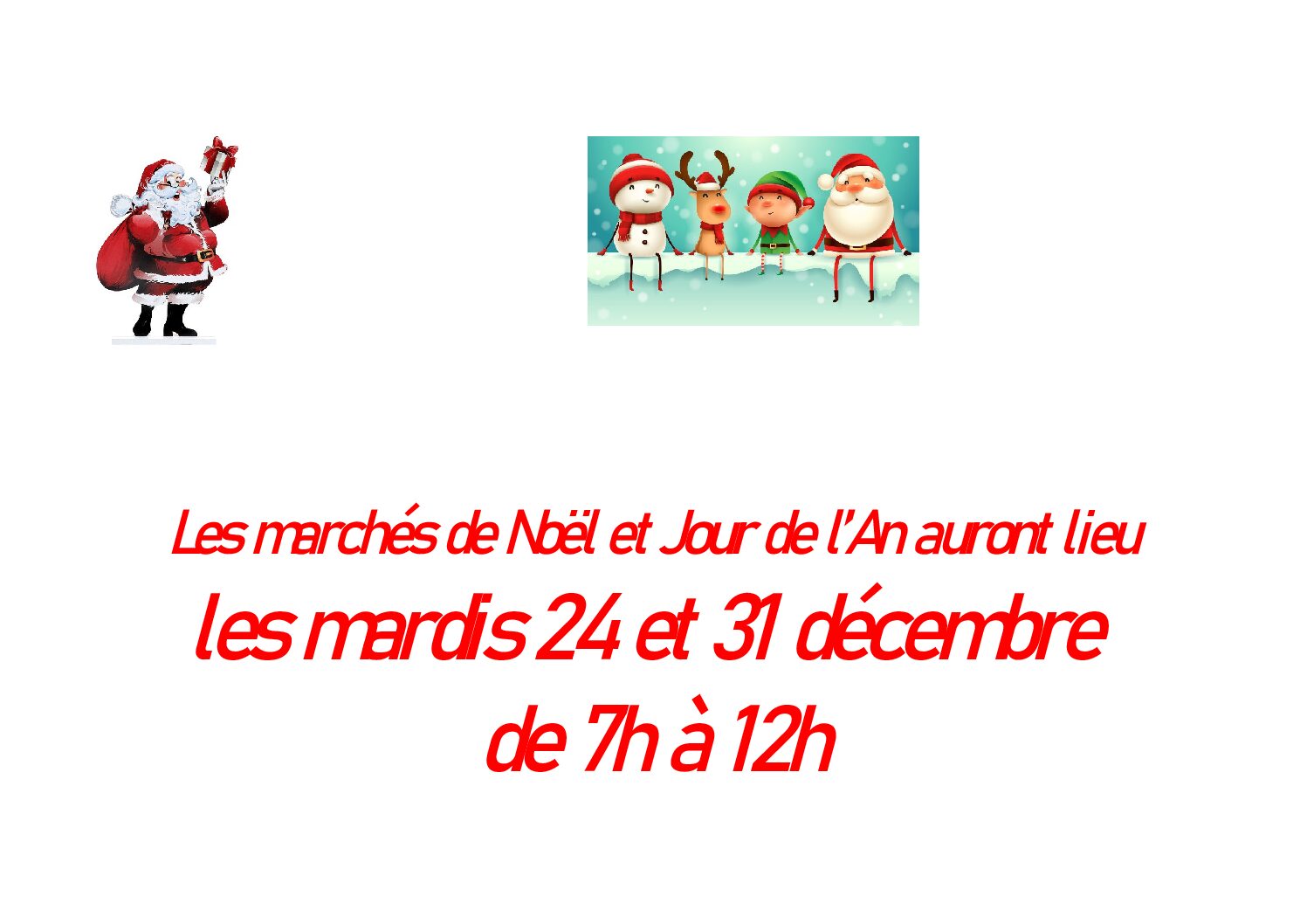 Informations marchés de décembre